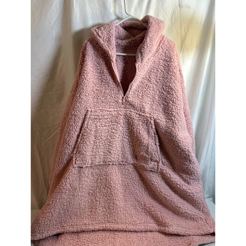 The Comfy Wearable Blanket Hoodie One Size Pink Sherpa Fleece Womens